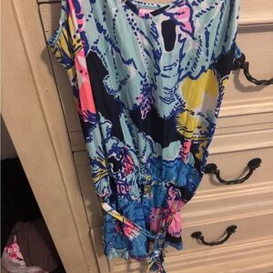 Colorful Sleeveless Tie Waist Romper